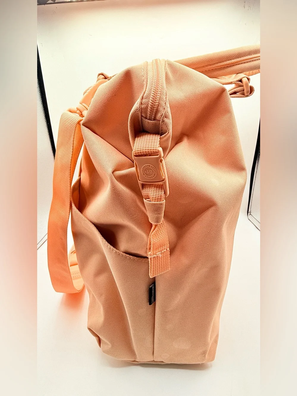 Herschel Strand Diaper Bag Peach Polka Dot Baby Bag w/ Changing Pad Tote 24L